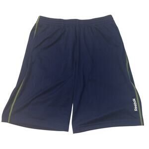 Reebok Men's Size Medium Running Shorts Blue Drawstring 100% Polyester